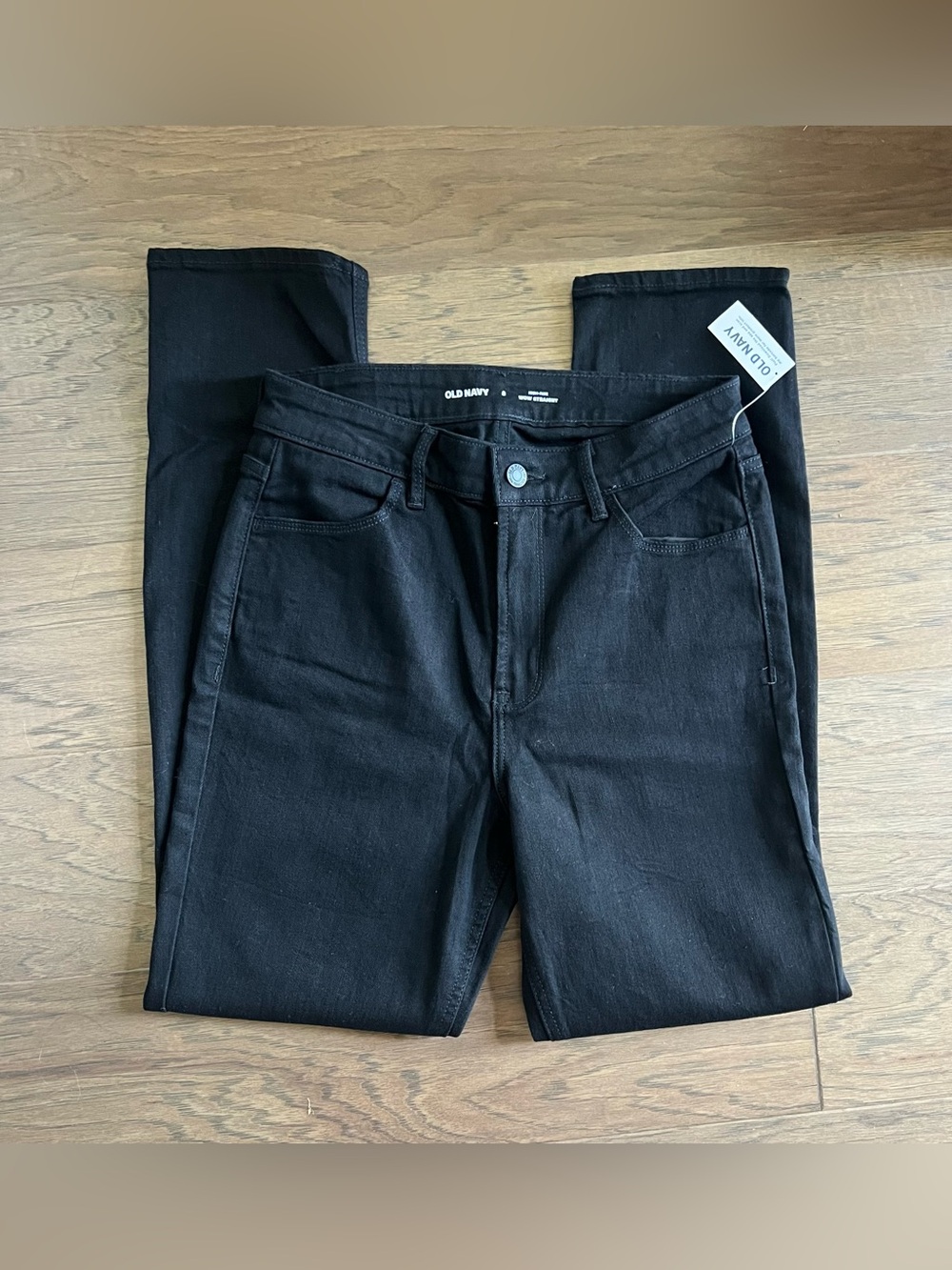 Old Navy Jeans Womens Size 8 Black High Rise Wow Straight Stretch Denim New